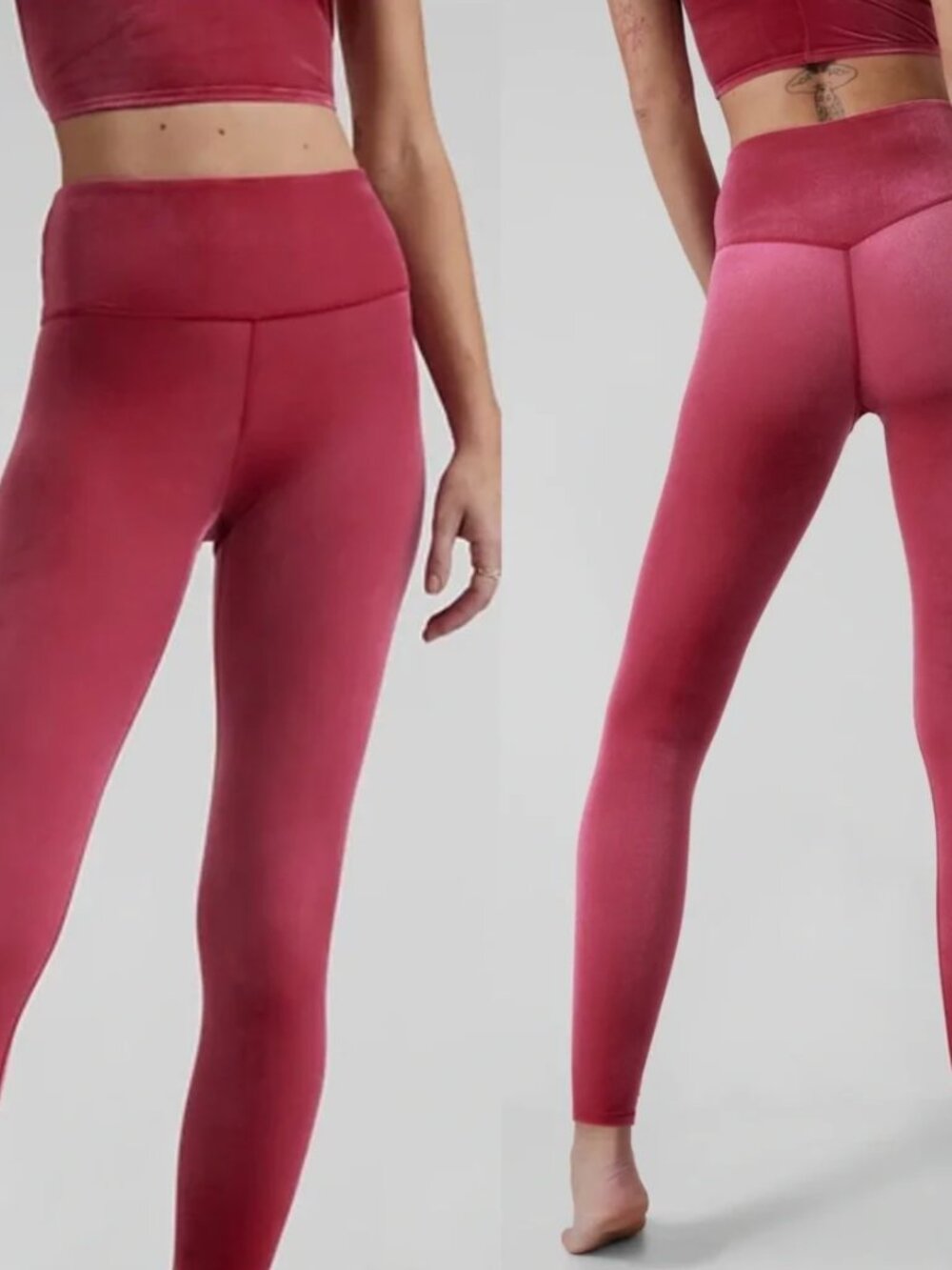 Athleta Elation Velvet Leggings in Berry | Size SP